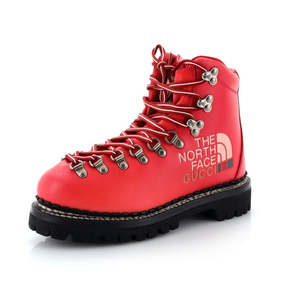 Gucci X Northface red hiking boots in excellent condition! Size 35.5 never worn